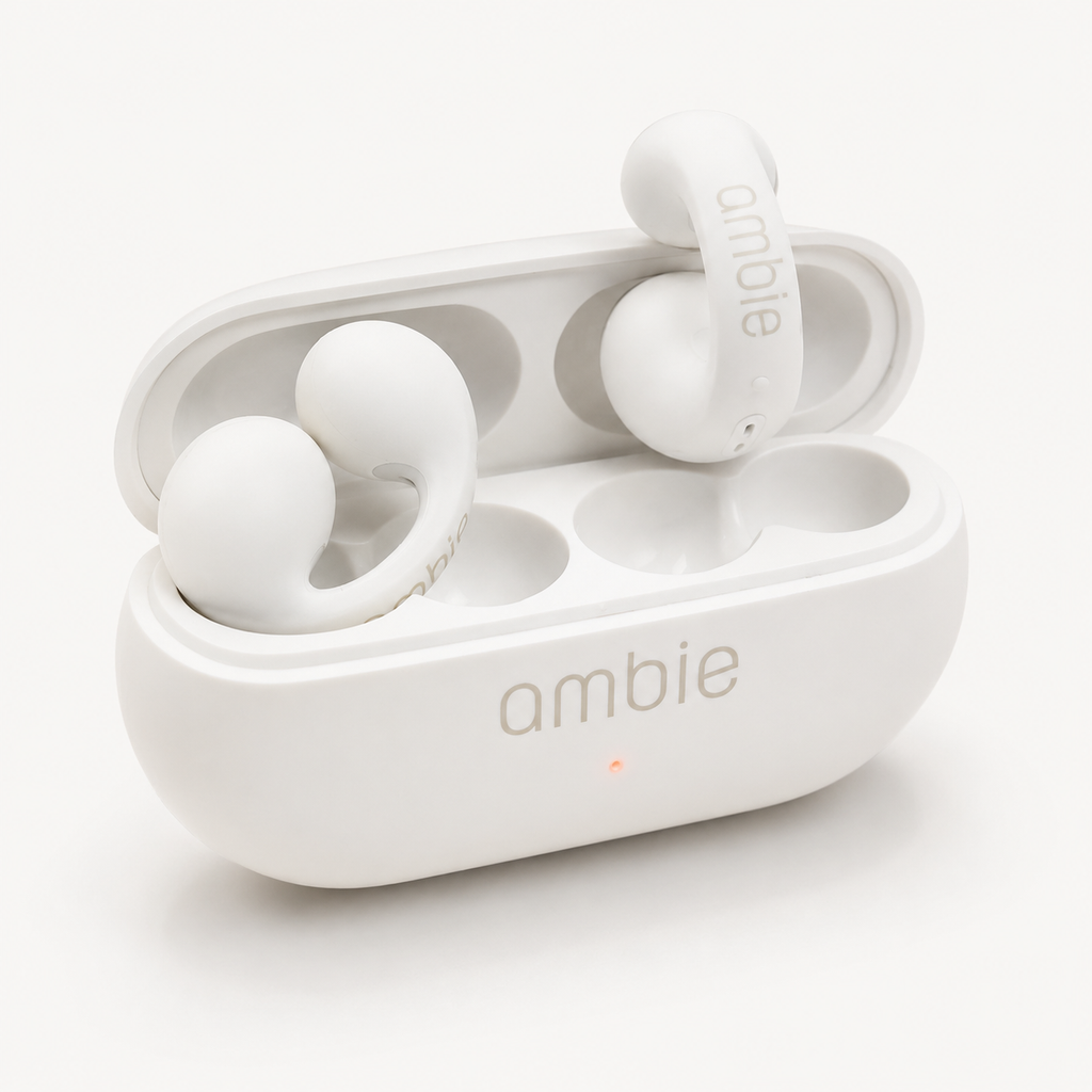 Auriculares Ambie Blanco y negro con Estuche de Carga Premium 🔥