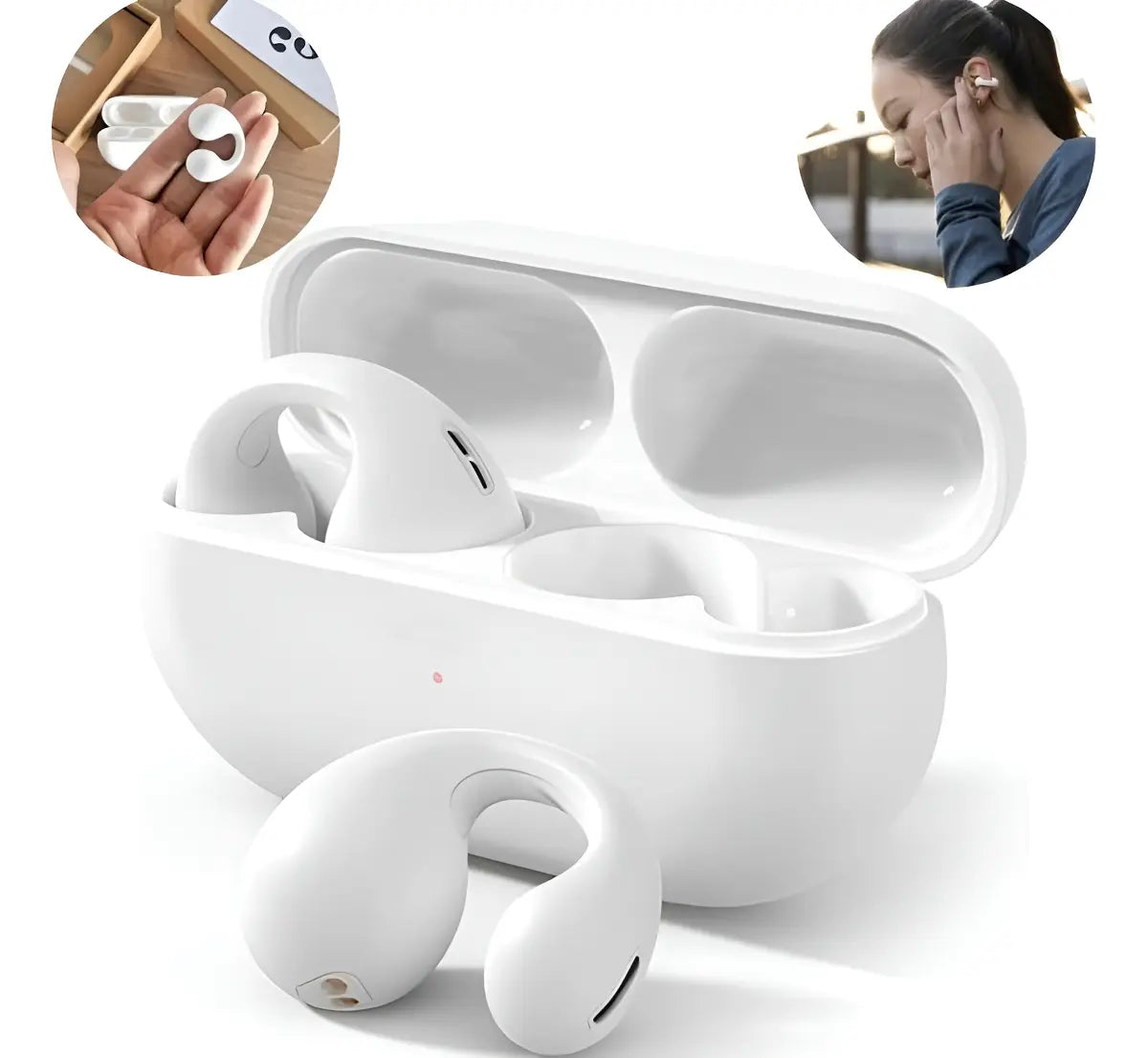 Auriculares Ambie Blanco y negro con Estuche de Carga Premium 🔥