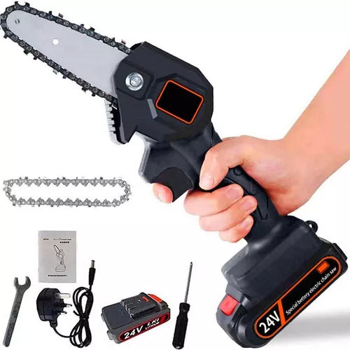 Mini Motosierra de mano doble bateria