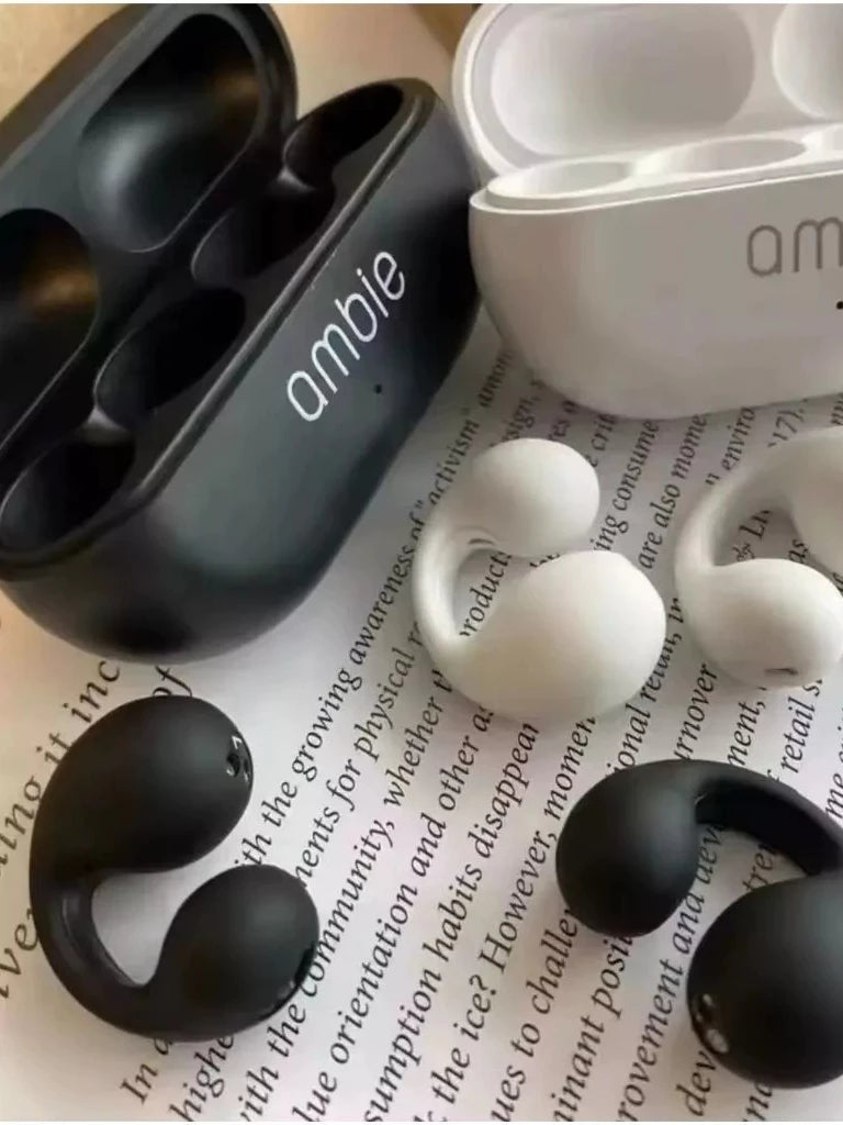 Auriculares Ambie Blanco y negro con Estuche de Carga Premium 🔥